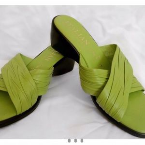 Green wedge heels, made in Italy